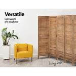 Artiss 8 Panel Room Divider Screen 326x170cm Louver Oak - Furniture > Living Room