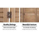 Artiss 8 Panel Room Divider Screen 326x170cm Louver Oak - Furniture > Living Room