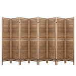 Artiss 8 Panel Room Divider Screen 326x170cm Louver Oak - Furniture > Living Room