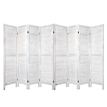 Artiss 8 Panel Room Divider Screen 326x170cm Louver White - Furniture > Living Room