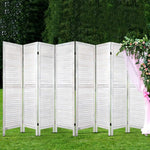 Artiss 8 Panel Room Divider Screen 326x170cm Louver White - Furniture > Living Room