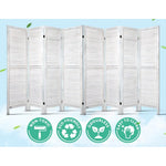 Artiss 8 Panel Room Divider Screen 326x170cm Louver White - Furniture > Living Room