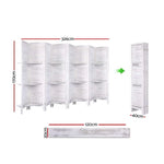 Artiss 8 Panel Room Divider Screen 326x170cm Shelf White - Furniture > Living Room