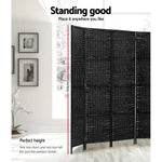 Artiss 8 Panel Room Divider Screen 326x170cm Woven Black - Furniture > Living Room
