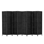 Artiss 8 Panel Room Divider Screen 326x170cm Woven Black - Furniture > Living Room