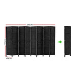 Artiss 8 Panel Room Divider Screen 326x170cm Woven Black - Furniture > Living Room