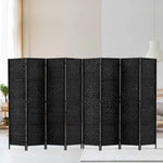 Artiss 8 Panel Room Divider Screen 326x170cm Woven Black - Furniture > Living Room