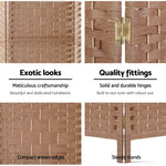 Artiss 8 Panel Room Divider Screen 326x170cm Woven Natural - Furniture > Living Room