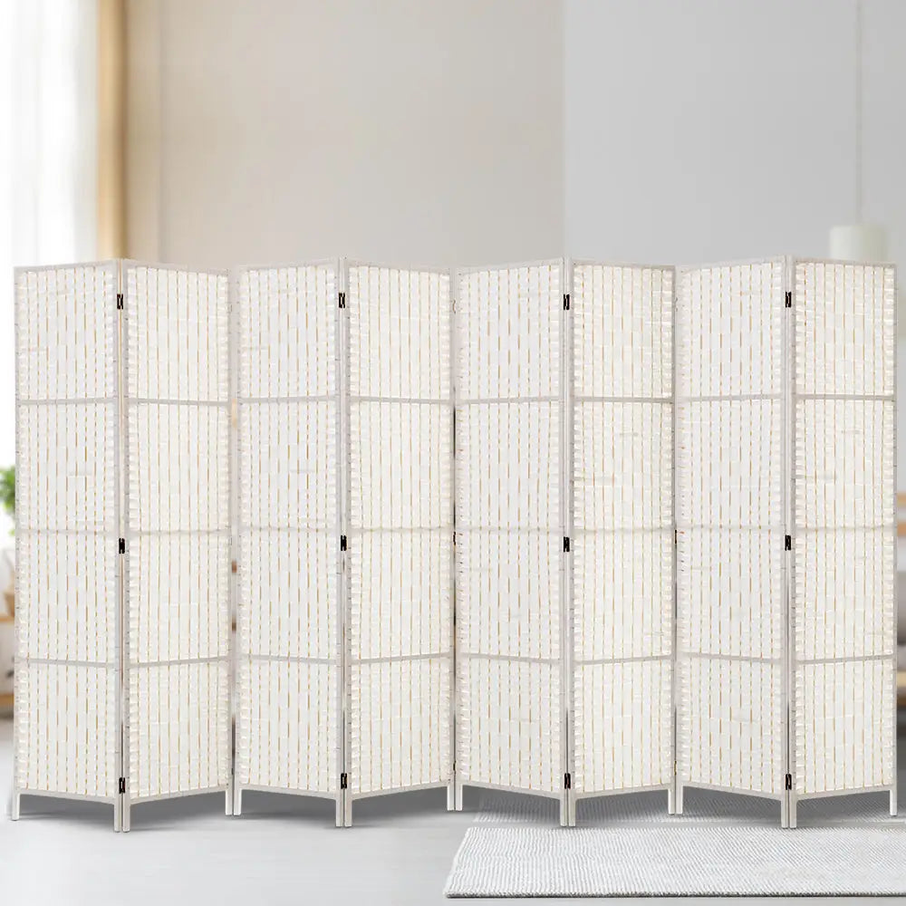 Artiss 8 Panel Room Divider Screen 326x170cm Woven White - Furniture > Living Room
