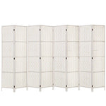 Artiss 8 Panel Room Divider Screen 326x170cm Woven White - Furniture > Living Room