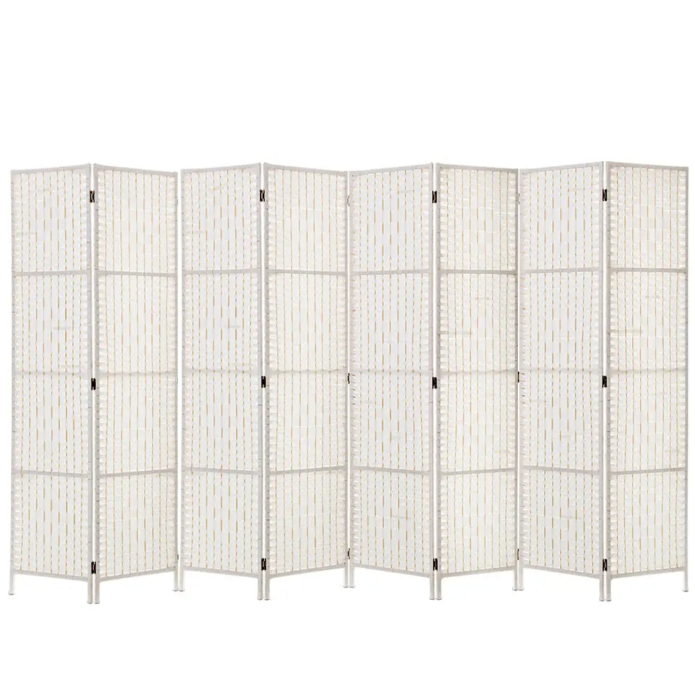 Artiss 8 Panel Room Divider Screen 326x170cm Woven White - Furniture > Living Room