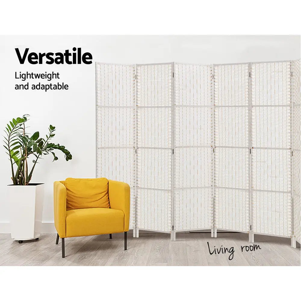 Artiss 8 Panel Room Divider Screen 326x170cm Woven White - Furniture > Living Room