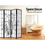 Artiss 8 Panel Room Divider Screen 348x179cm Bamboo Black White - Furniture > Living Room