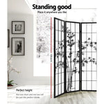 Artiss 8 Panel Room Divider Screen 348x179cm Bamboo Black White - Furniture > Living Room