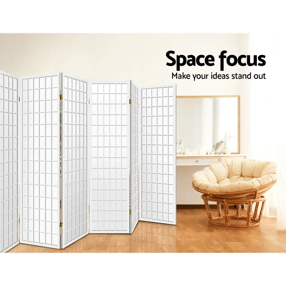 Artiss 8 Panel Room Divider Screen 348x179cm White - Furniture > Living Room