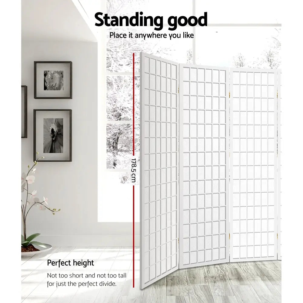 Artiss 8 Panel Room Divider Screen 348x179cm White - Furniture > Living Room