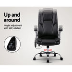 Artiss 8 Point Massage Office Chair PU Leather Black - Furniture > Office