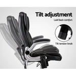 Artiss 8 Point Massage Office Chair PU Leather Black - Furniture > Office