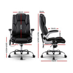 Artiss 8 Point Massage Office Chair PU Leather Black - Furniture > Office