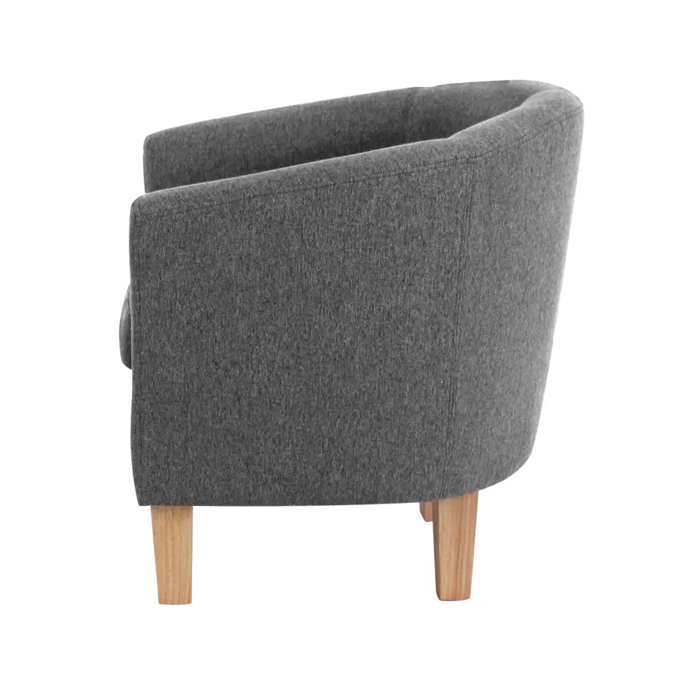Artiss Abby Fabric Armchair - Grey - Furniture > Bar Stools & Chairs > Arm Chairs & Recliners