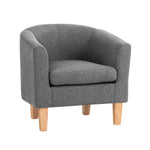 Artiss Abby Fabric Armchair - Grey - Furniture > Bar Stools & Chairs > Arm Chairs & Recliners