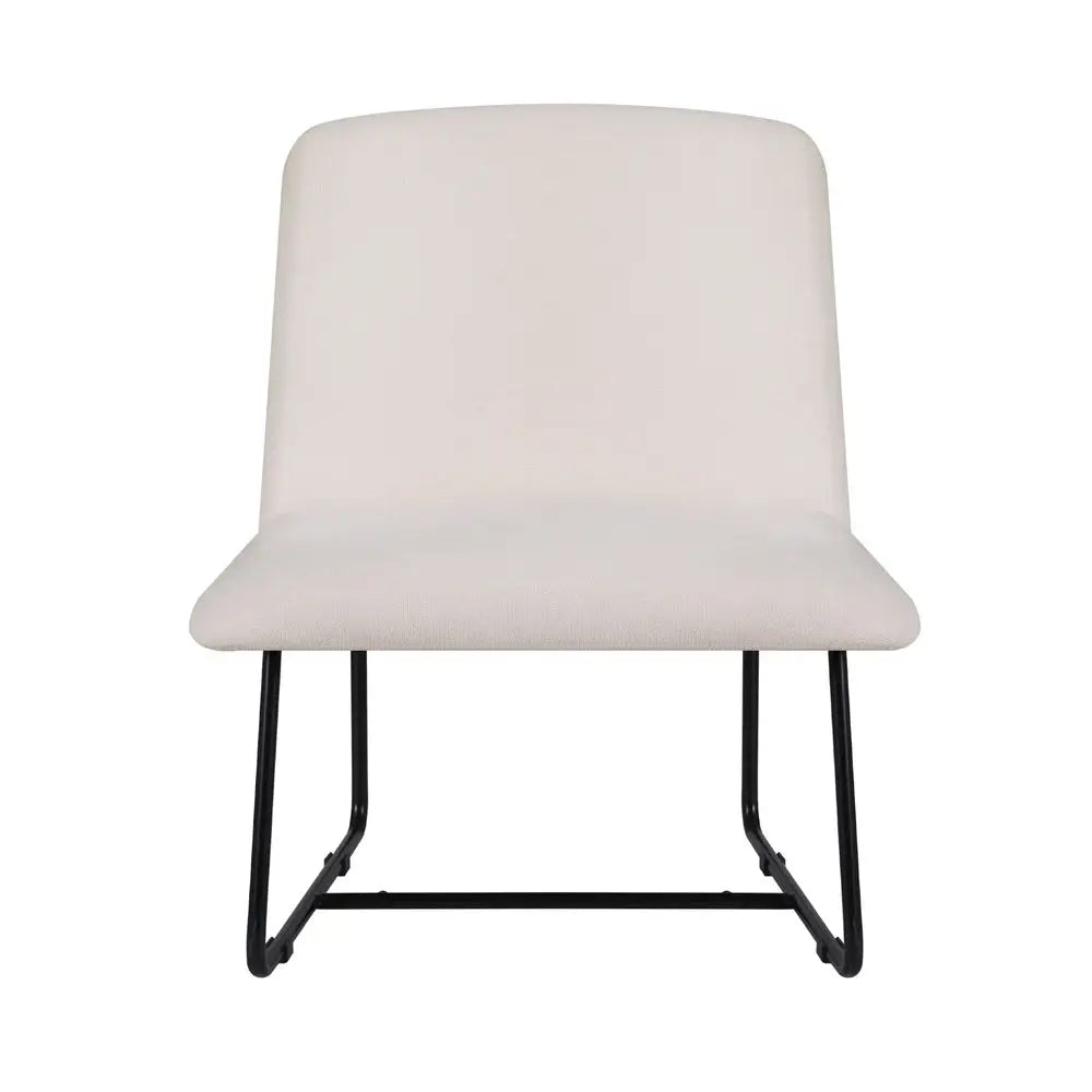 Artiss Accent Chair Armless Armchair Sled Cross Leg Beige - Furniture > Bar Stools & Chairs > Arm Chairs & Recliners
