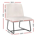Artiss Accent Chair Armless Armchair Sled Cross Leg Beige - Furniture > Bar Stools & Chairs > Arm Chairs & Recliners