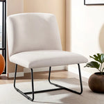 Artiss Accent Chair Armless Armchair Sled Cross Leg Beige - Furniture > Bar Stools & Chairs > Arm Chairs & Recliners