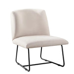 Artiss Accent Chair Armless Armchair Sled Cross Leg Beige - Furniture > Bar Stools & Chairs > Arm Chairs & Recliners