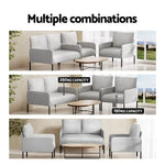 Artiss Armchair 4 Seater Sofa Set Pillow Gery Kane - Furniture > Bar Stools & Chairs > Arm Chairs & Recliners
