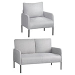 Artiss Armchair 4 Seater Sofa Set Pillow Gery Kane - Furniture > Bar Stools & Chairs > Arm Chairs & Recliners