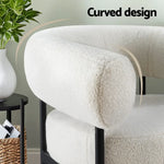 Artiss Armchair Accent Chair Curved Boucle White - Furniture > Bar Stools & Chairs > Arm Chairs & Recliners