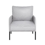 Artiss Armchair Accent Chair Pillow Fabric Grey - Furniture > Bar Stools & Chairs > Arm Chairs & Recliners