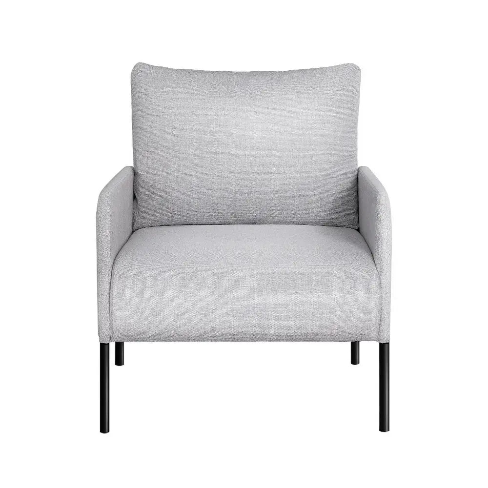 Artiss Armchair Accent Chair Pillow Fabric Grey - Furniture > Bar Stools & Chairs > Arm Chairs & Recliners
