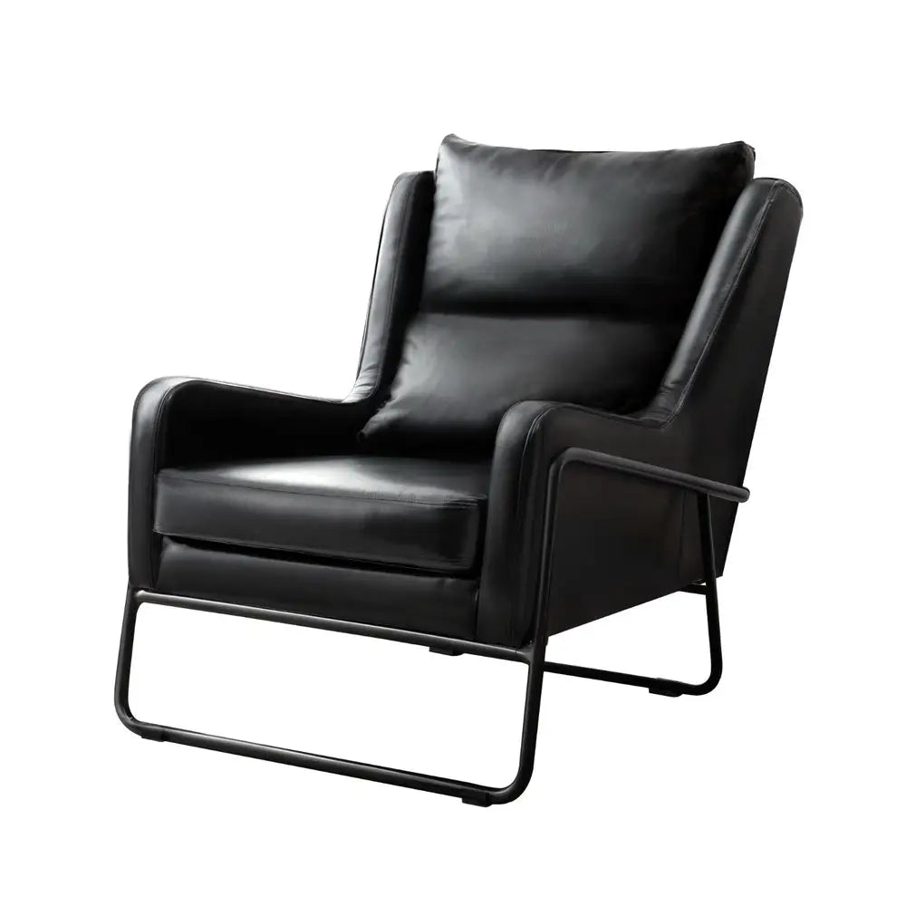 Artiss Armchair Accent Chair PU Leather Wingback Black - Furniture > Bar Stools & Chairs > Arm Chairs & Recliners