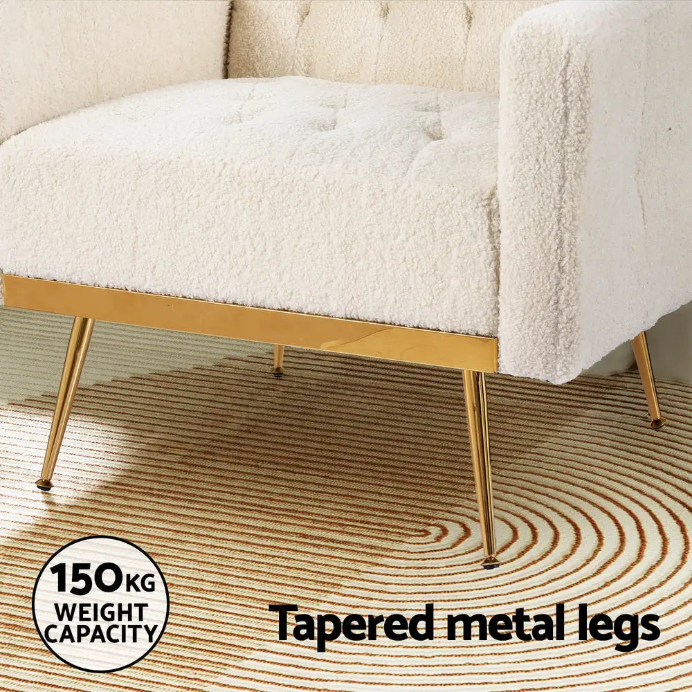 Artiss Armchair Boucle Beige Nicole - Furniture > Bar Stools & Chairs