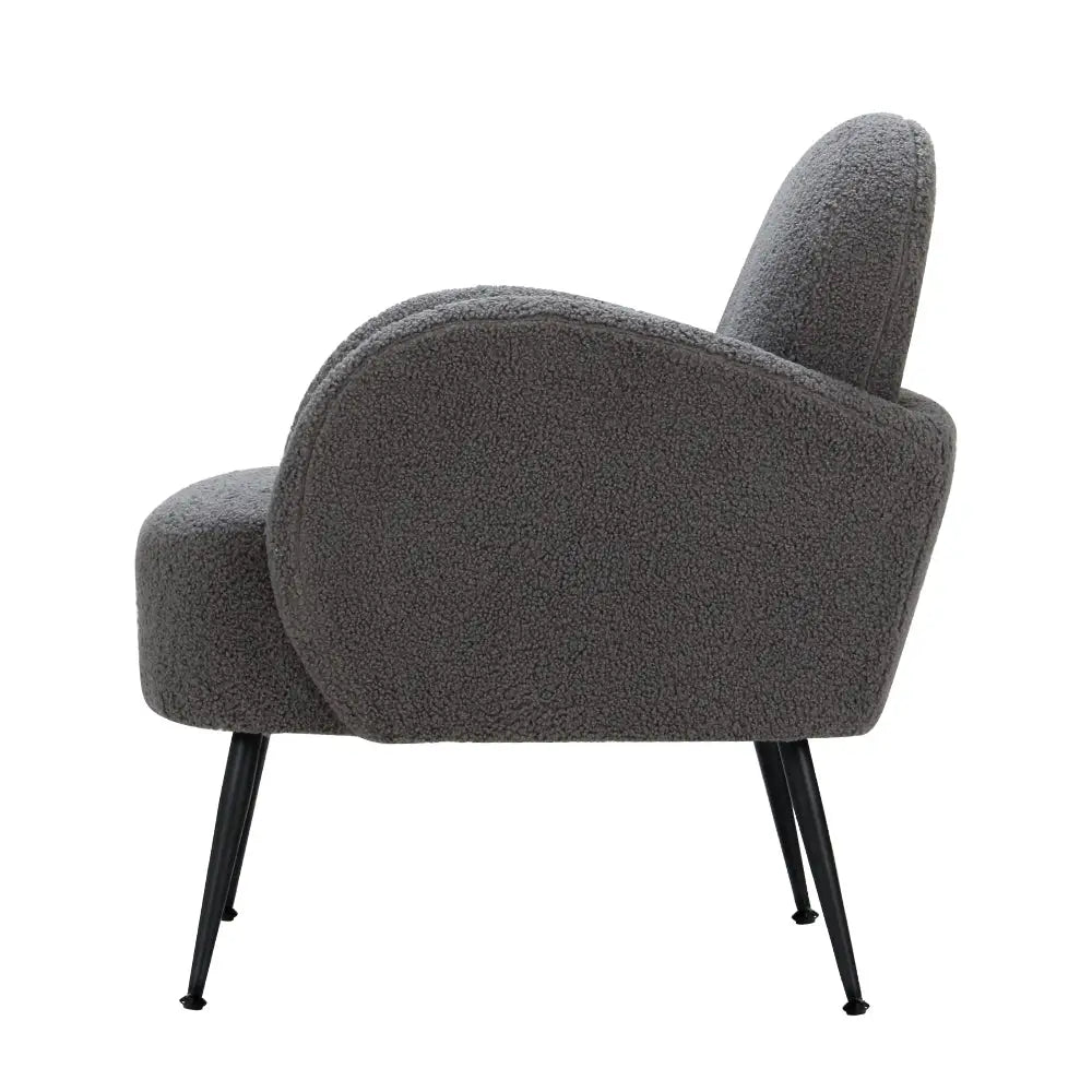 Artiss Armchair Boucle Charcoal Hanes - Furniture > Living Room