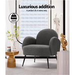 Artiss Armchair Boucle Charcoal Hanes - Furniture > Living Room
