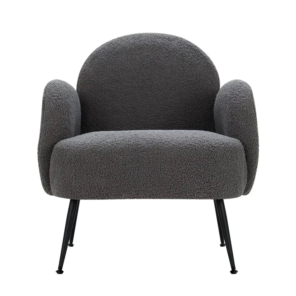 Artiss Armchair Boucle Charcoal Hanes - Furniture > Living Room
