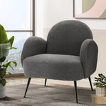 Artiss Armchair Boucle Charcoal Hanes - Furniture > Living Room