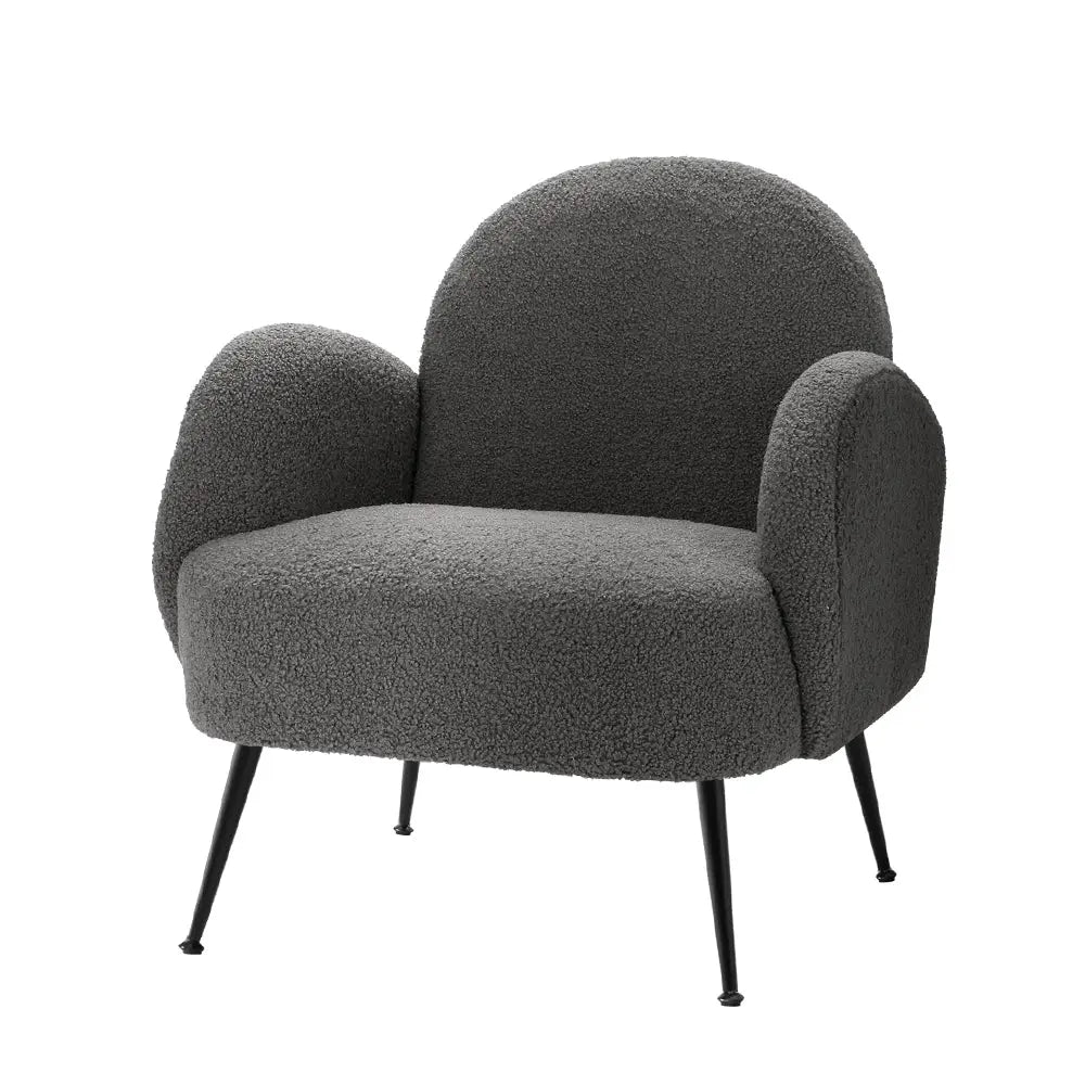 Artiss Armchair Boucle Charcoal Hanes - Furniture > Living Room