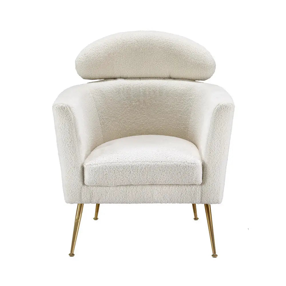 Artiss Armchair Boucle Fabric White Yoli - Furniture > Bar Stools & Chairs