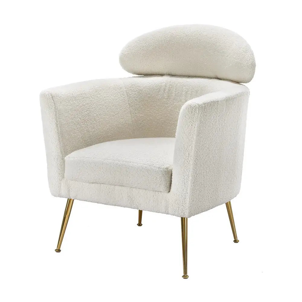 Artiss Armchair Boucle Fabric White Yoli - Furniture > Bar Stools & Chairs