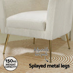 Artiss Armchair Boucle Fabric White Yoli - Furniture > Bar Stools & Chairs