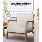 Artiss Armchair Fabric Beige Olive - Furniture > Living Room