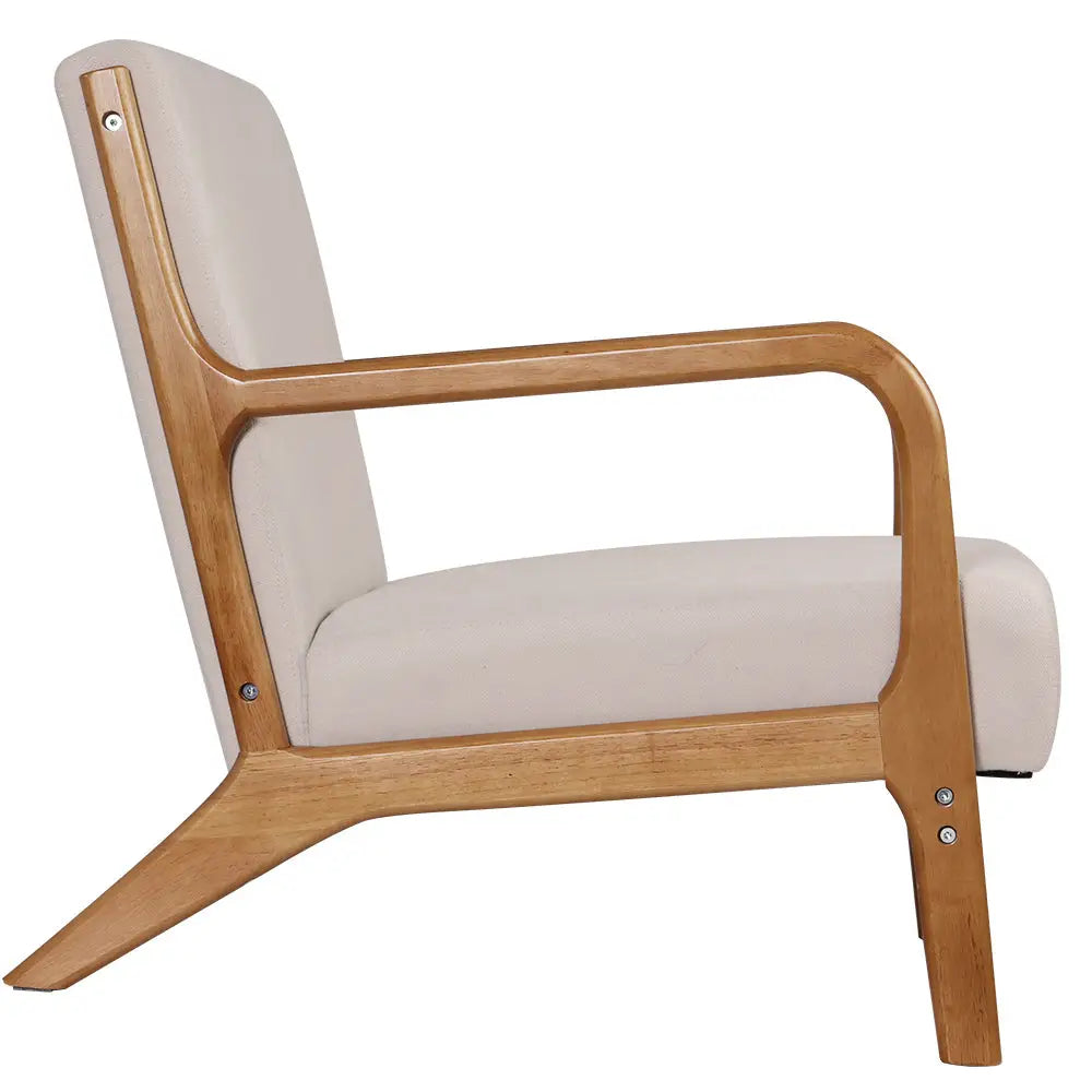 Artiss Armchair Fabric Beige Olive - Furniture > Living Room