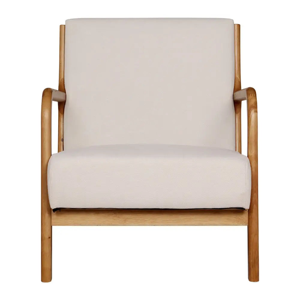 Artiss Armchair Fabric Beige Olive - Furniture > Living Room