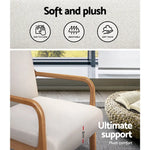 Artiss Armchair Fabric Beige Olive - Furniture > Living Room