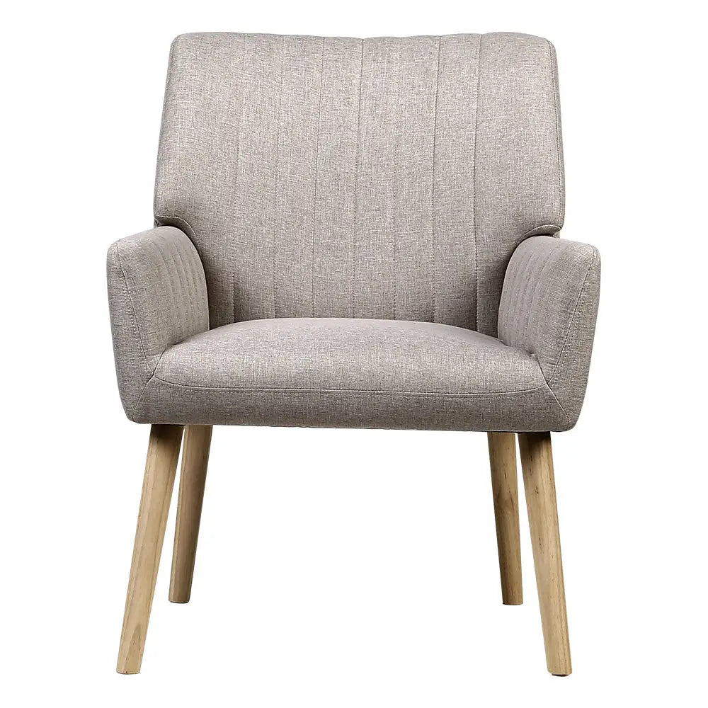 Artiss Armchair Fabric Beige Sebastini - Furniture > Bar Stools & Chairs > Arm Chairs & Recliners