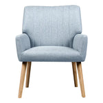 Artiss Armchair Fabric Blue Grey Sebastini - Furniture > Bar Stools & Chairs > Arm Chairs & Recliners